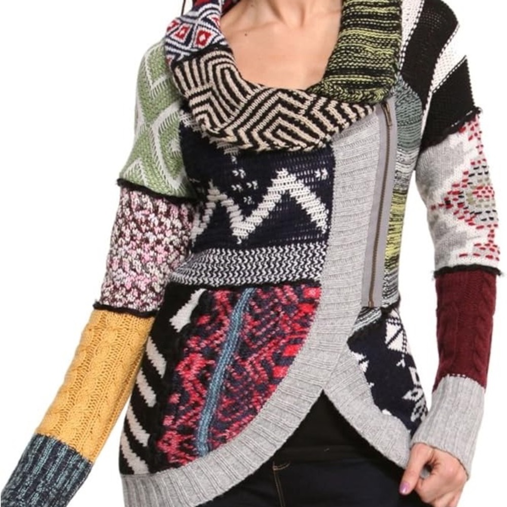 Desigual Multicolor Patchwork Sweater